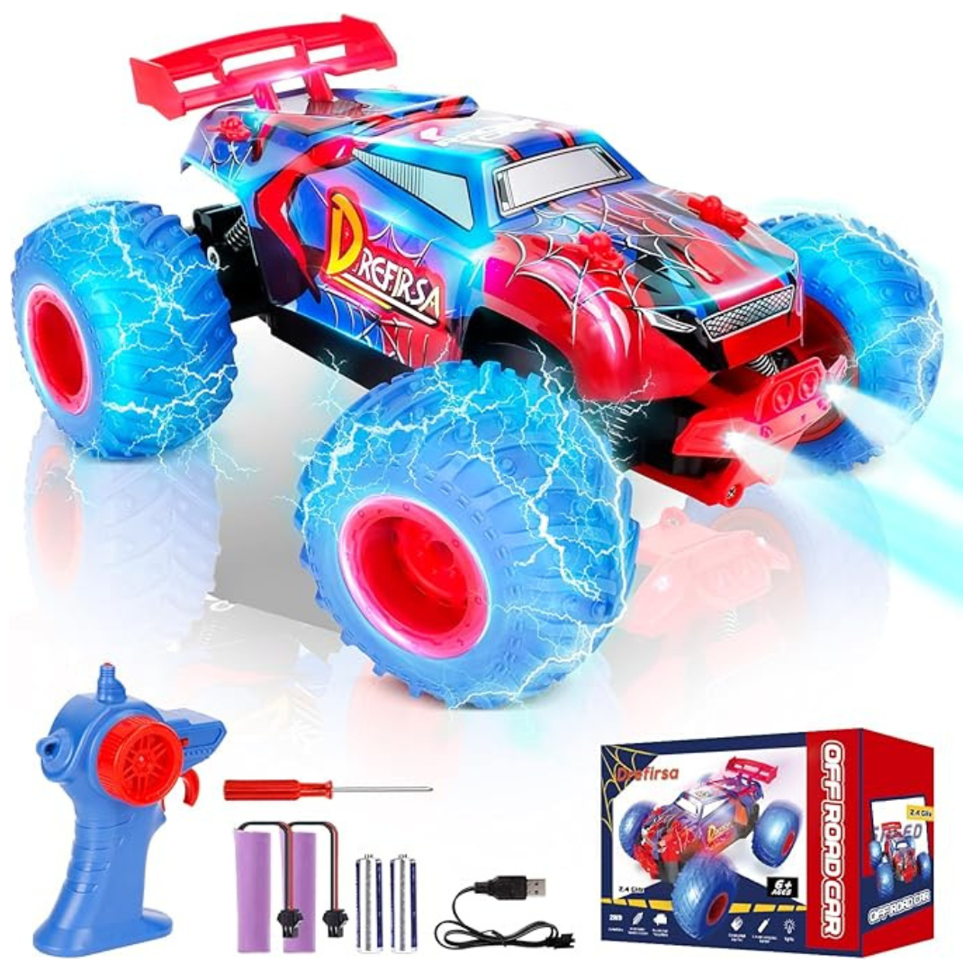 Remote Control Monster Truck With Lights & High Torque Motor