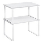 Set Of 2 Songmics Stackable Kitchen Storage Cabinet Organizer Shelf