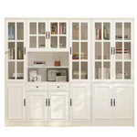 94.5" Wide White Wooden MDF 19-Tier Shelves Accent Bookcase