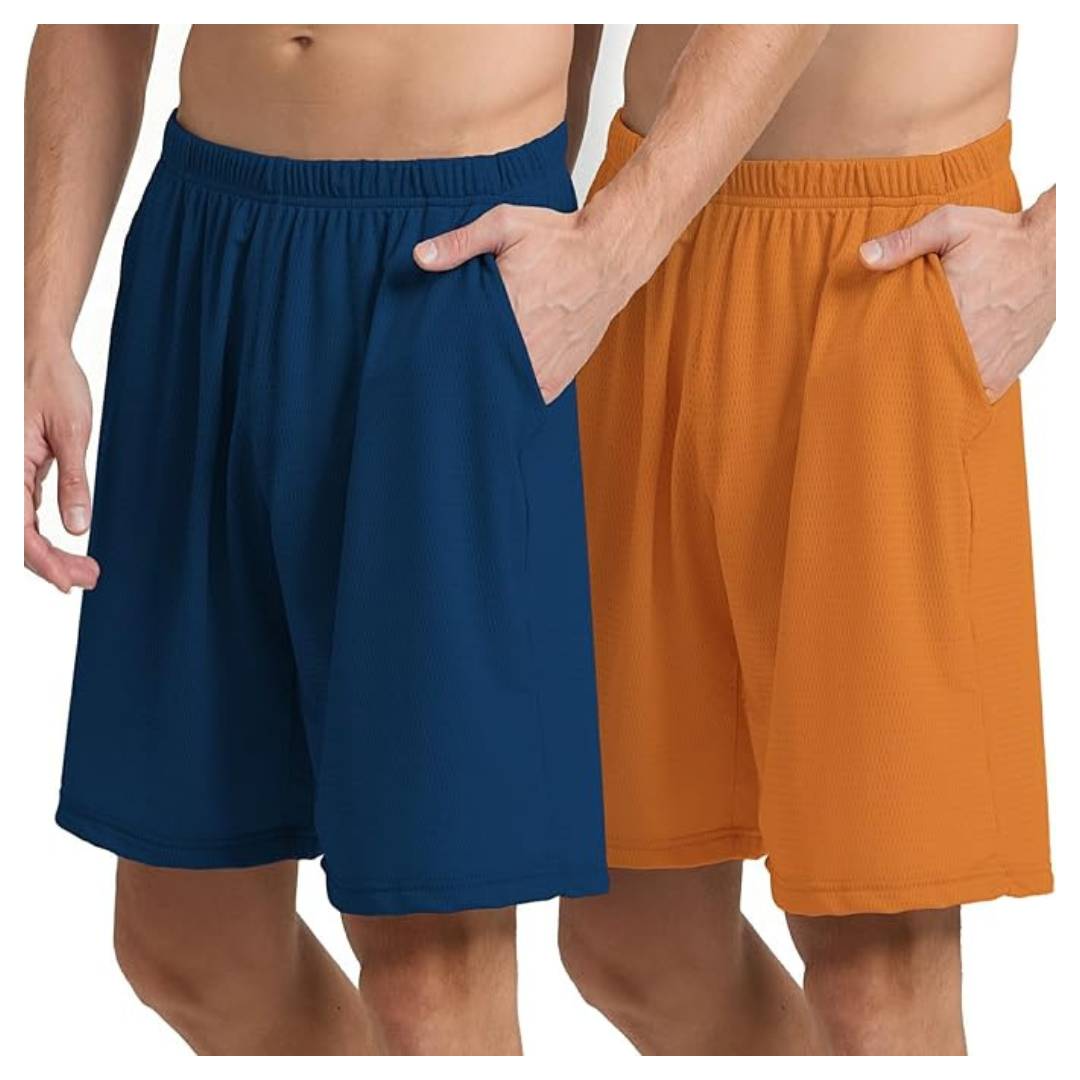 2 Pack Mens Athletic Running Shorts With Pocket