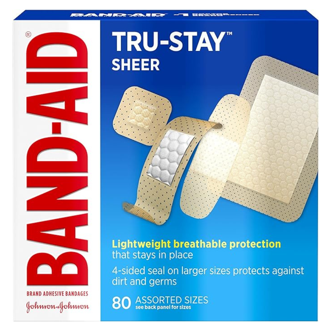 80-Count Band-Aid Brand Tru-Stay Sheer Strips Adhesive Bandages
