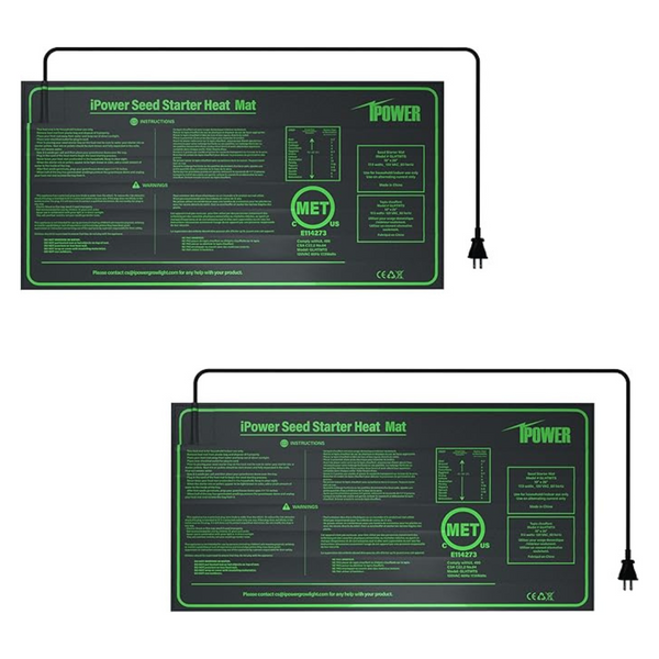 2-Pack iPower 10"x20" iPower Waterproof Durable Seedling Heat Mat