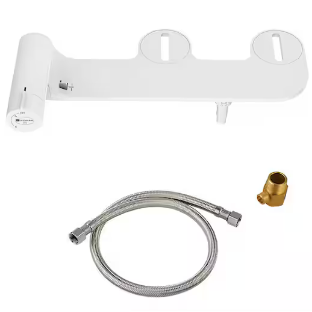 Glacier Bay Slim Non-Electric Bidet Attachment In White With Self Cleaning