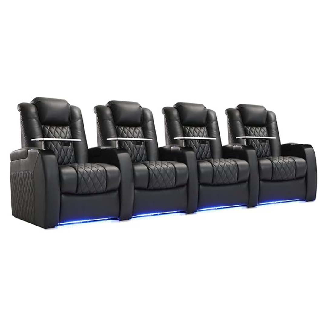 Weilianda Home Theater Seating Top Grain Leather Recliner Chair