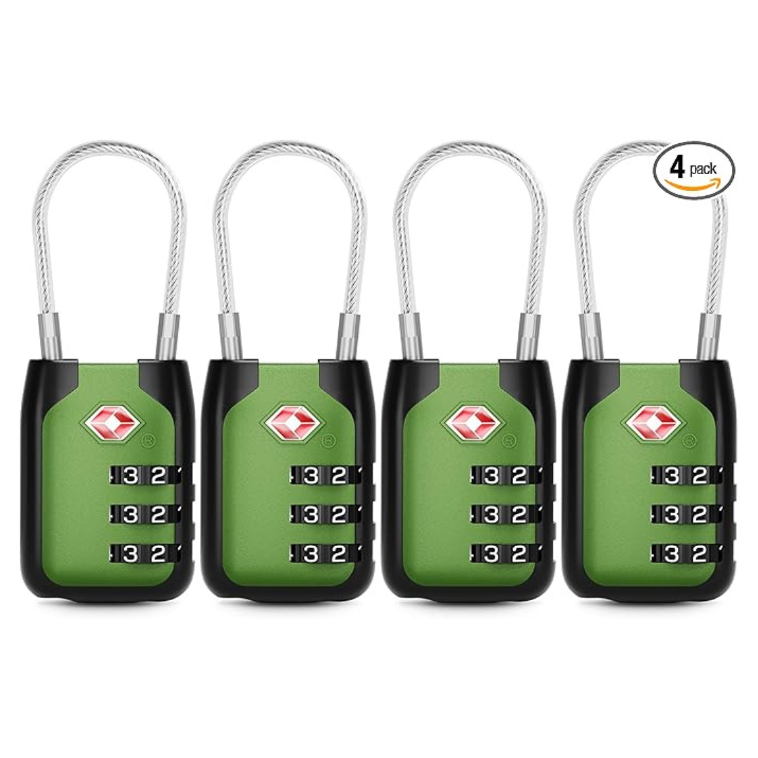 4-Pack Joyway TSA Approved 3 Digit Combination Luggage Lock