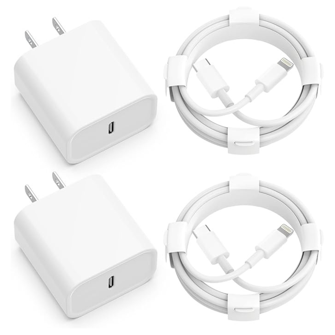 2 Pack 20W Wall Fast Charger Adapter With Cable
