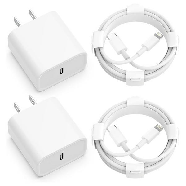 2 Pack 20W Wall Fast Charger Adapter With Cable