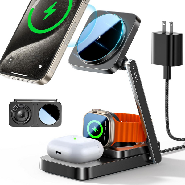 LISEN 3-in-1 Apple Magsafe Wireless Charging Station