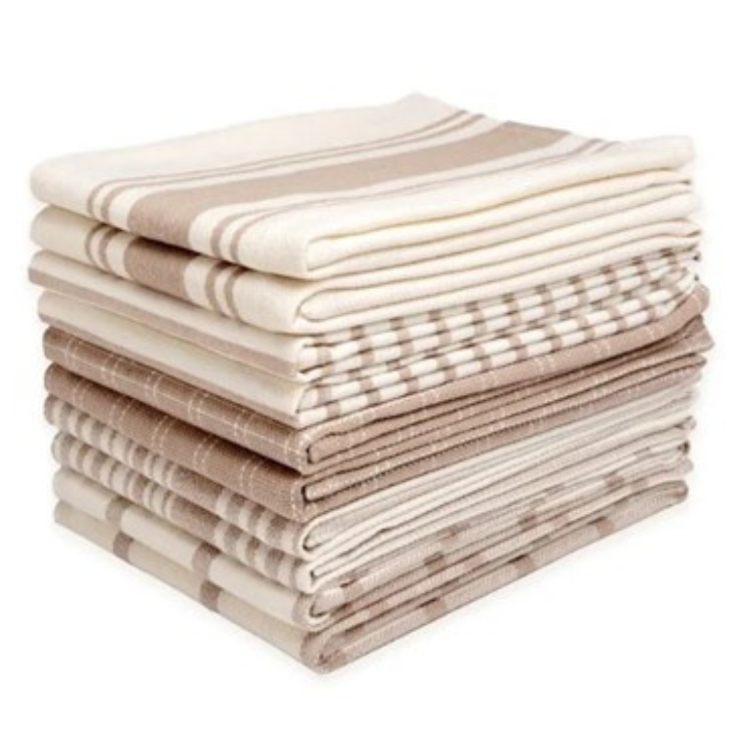 10-Pack Dan River Cotton Flat Assorted Kitchen Towels (18'' x 28'')