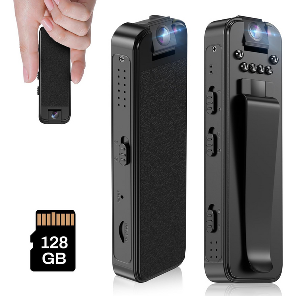 Mini Body Camera with 128GB Memory Card