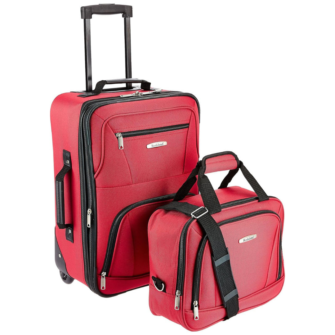 2-Piece Rockland Fashion Softside Upright Luggage Set (14"/19")