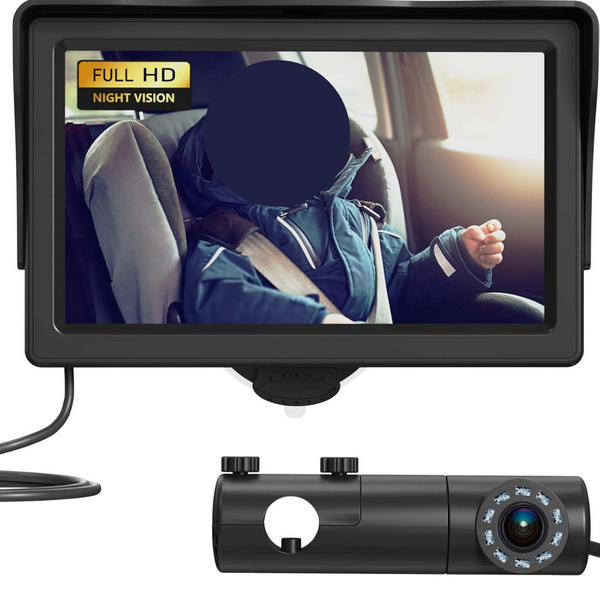 Grownsy HD Display Mirror Baby Car Camera w/Monitor