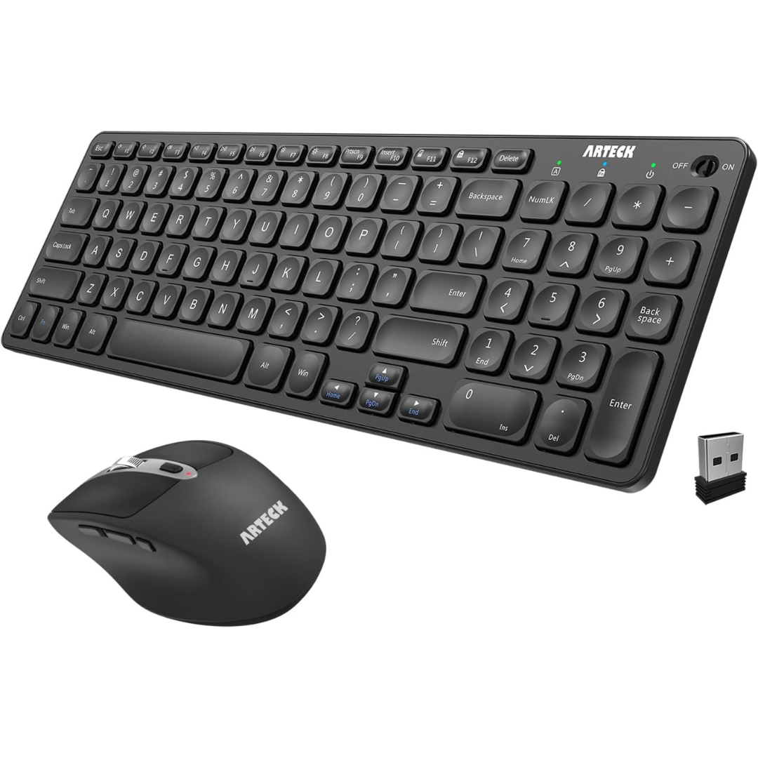 Arteck 2.4G USB Wireless Keyboard and Mouse Combo