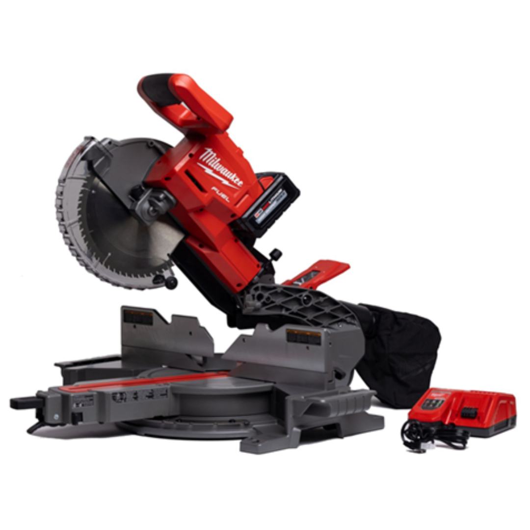Milwaukee M18 FUEL 18V 10 in. Lithium-Ion Brushless Cordless Dual Bevel Sliding Compound Miter Saw Kit With One 8.0 Ah Battery