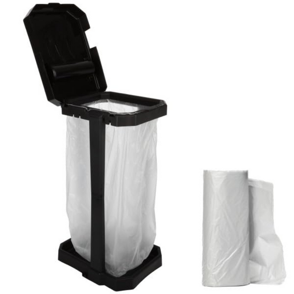 Wakeman Portable Trash Bag Holder Stand With 7 Bags