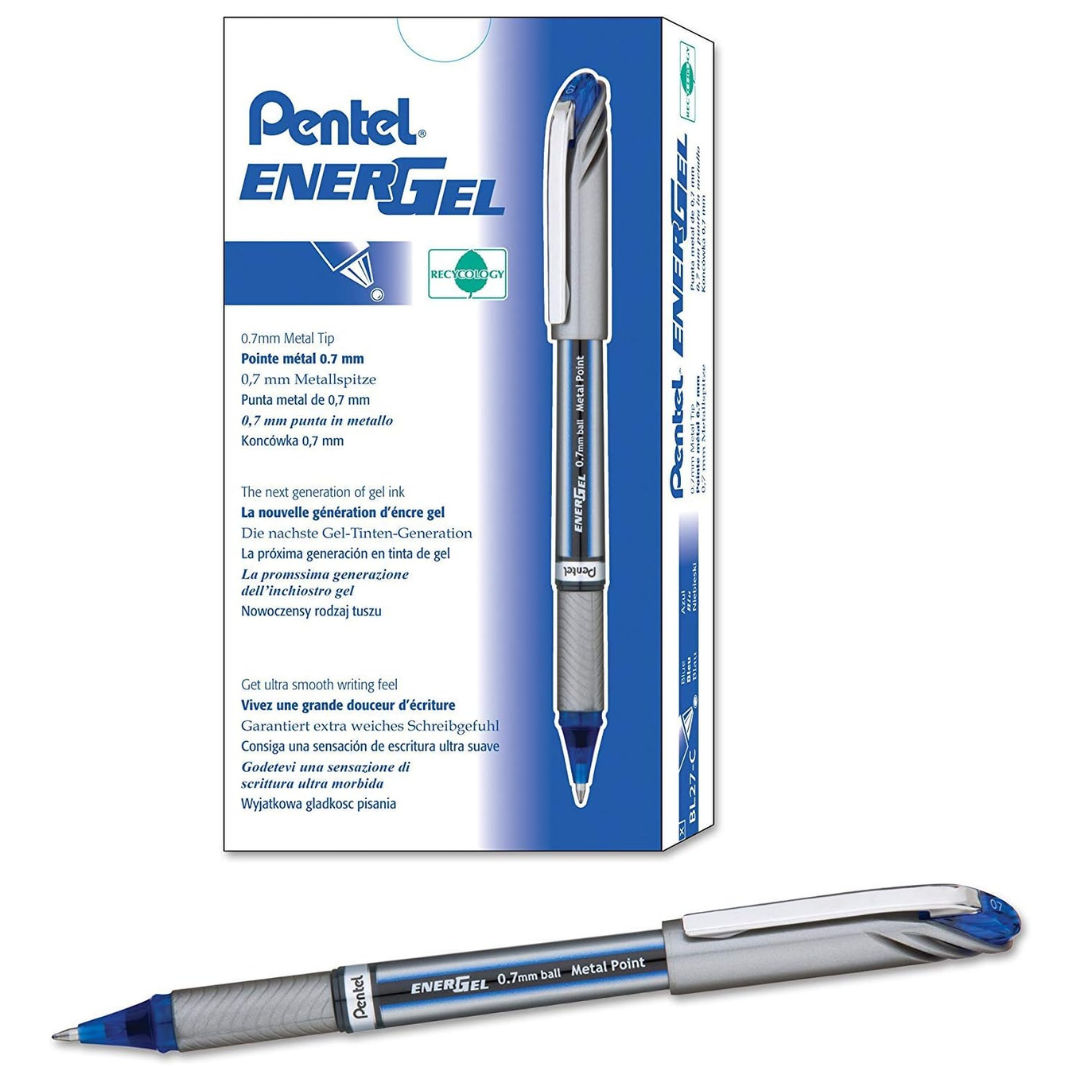 12-Count Pentel Medium Point 0.7mm EnerGel NV Gel Ink Pen