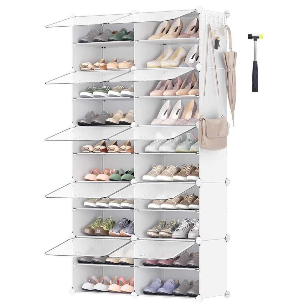 10-Tier Shoe Storage Cabinet For Closet And Entryway,Holds 40 Pairs