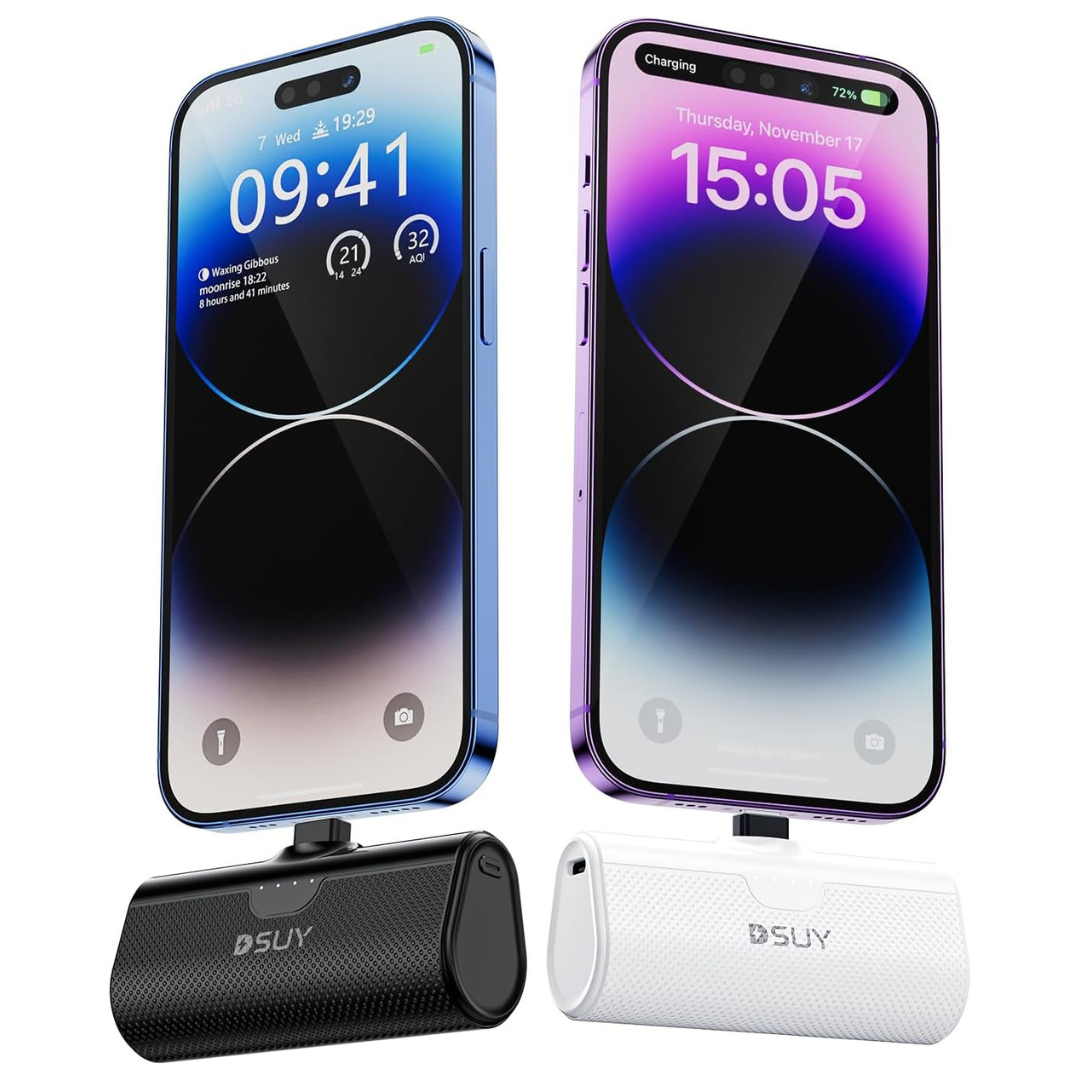 2-Pack 5000mAh Portable External Battery Pack Charger (Various)