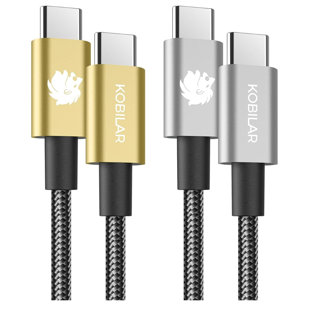 2-Pack Kobilar 240W Type-C To Type-C Fast Charging Cable (Various)
