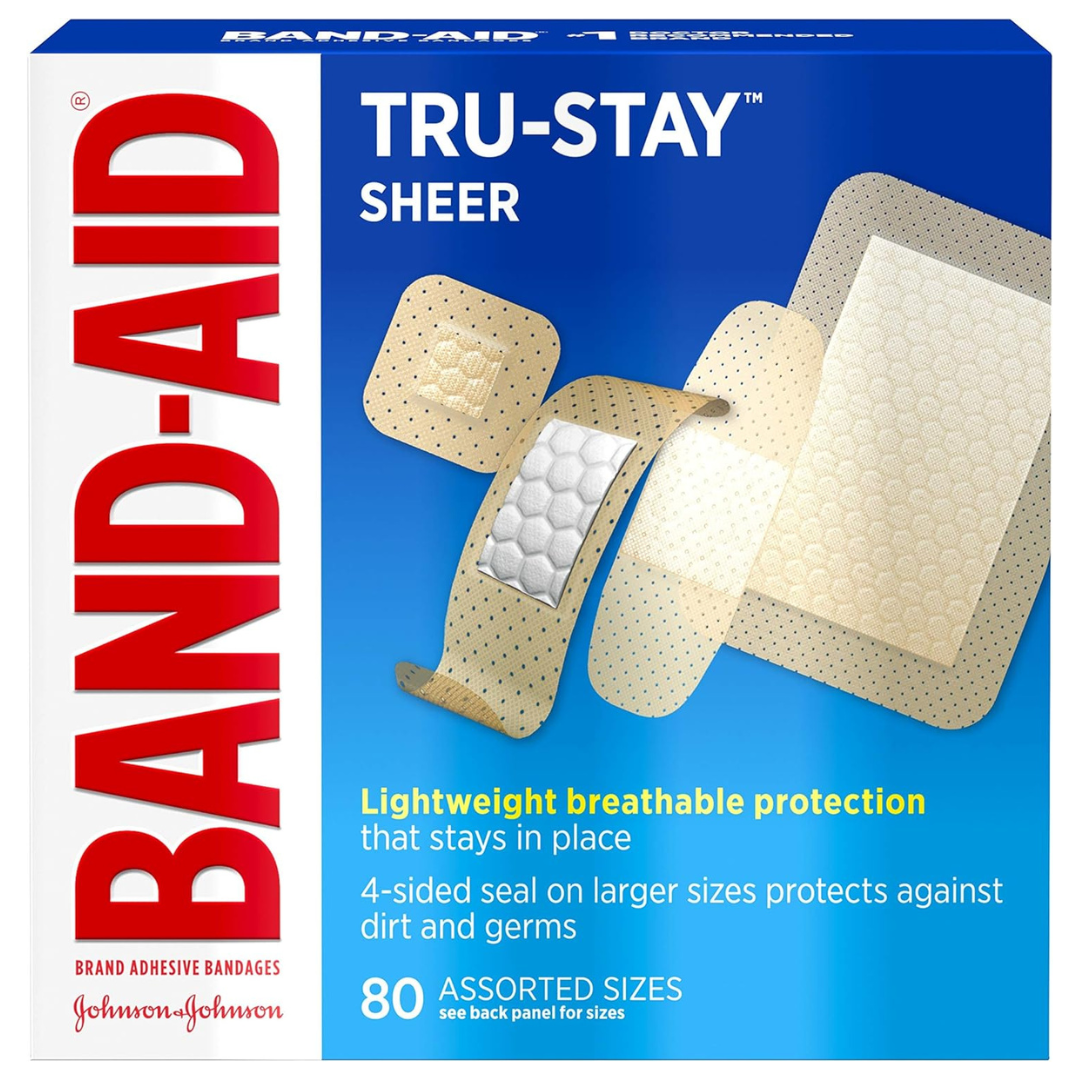 80-Count Band-Aid Tru-Stay Sheer Strips Bandages (Assorted)