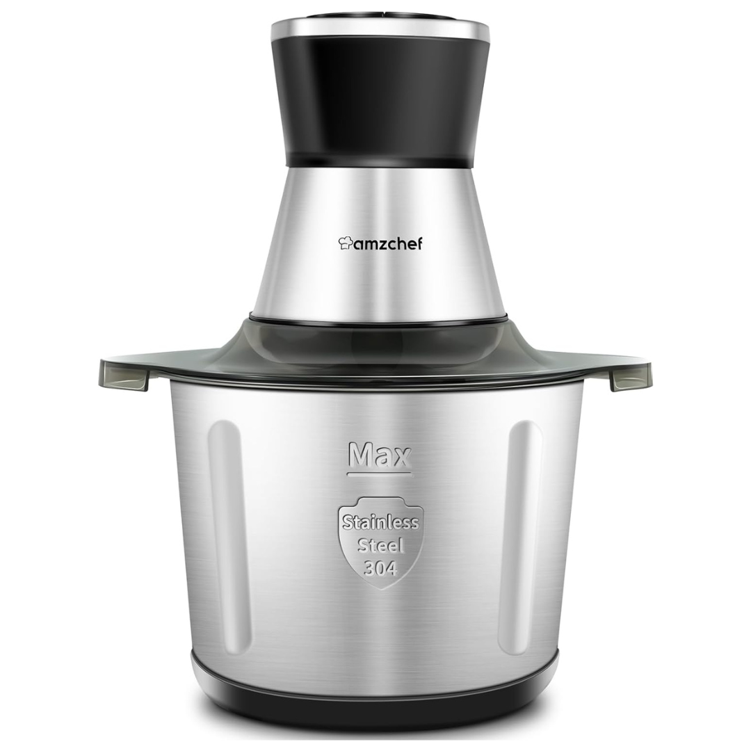 AMZCHEF 500W Electric Food Chopper With 12-Cup S/S Bowl & 6 Blades
