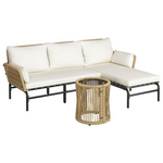 3-Piece L-Shaped Conversation Sofa Set