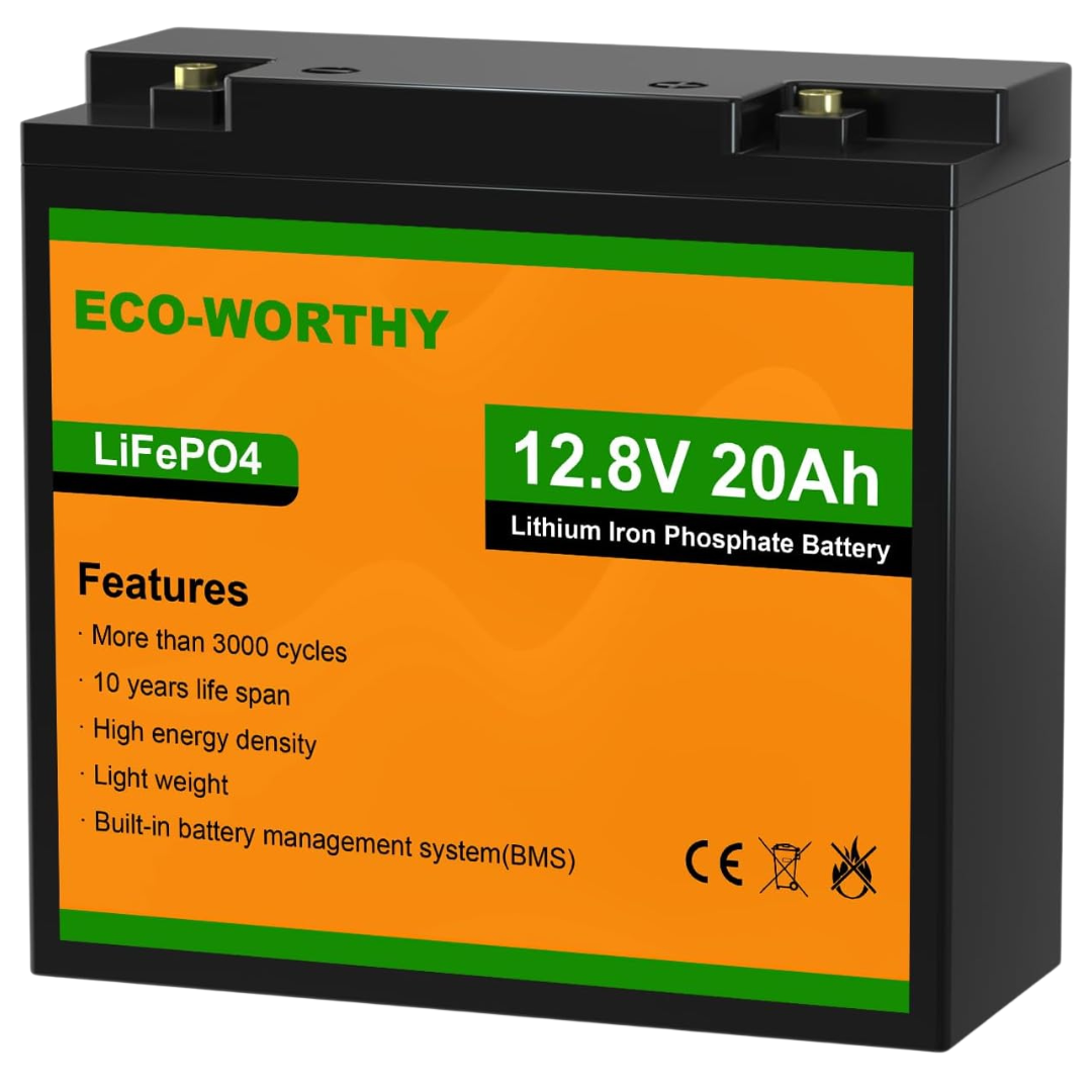 Eco-Worthy 12V 20Ah Lithium Ion Phosphate Battery With BMS