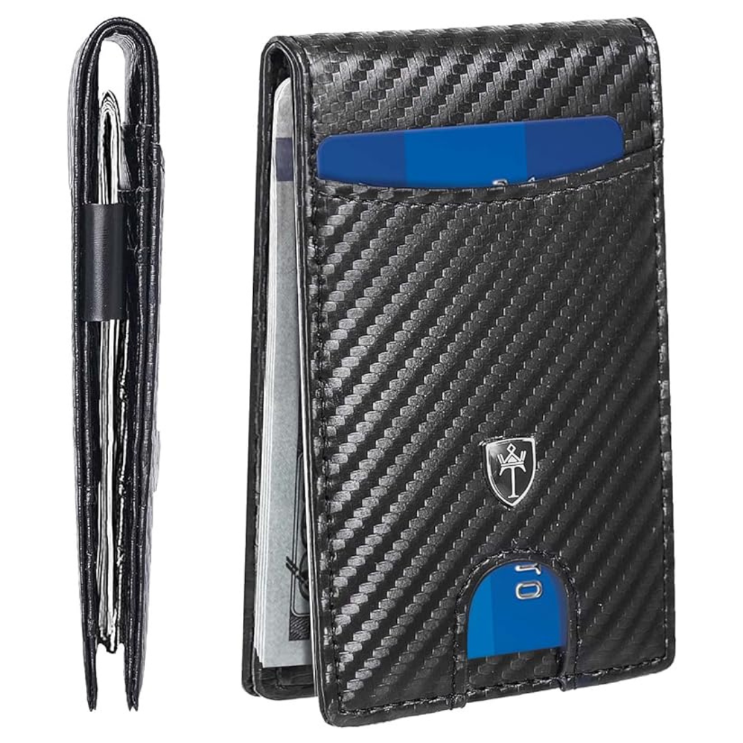 Tipmile Men's Slim Minimalist Leather Card Holder Wallet