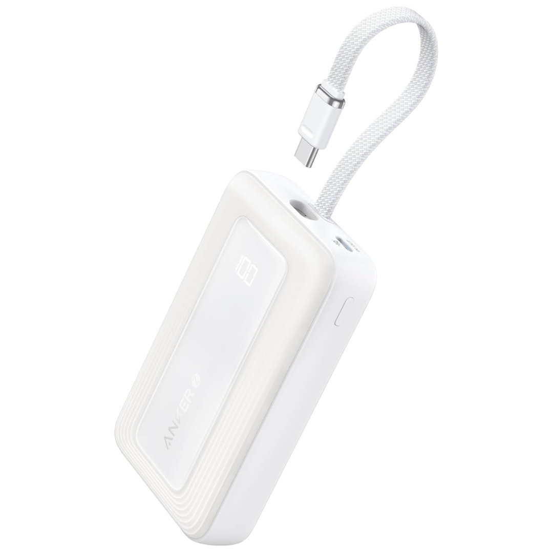 10000mAh 30W Anker Portable Power Bank W/ Built-in USB-C Cable