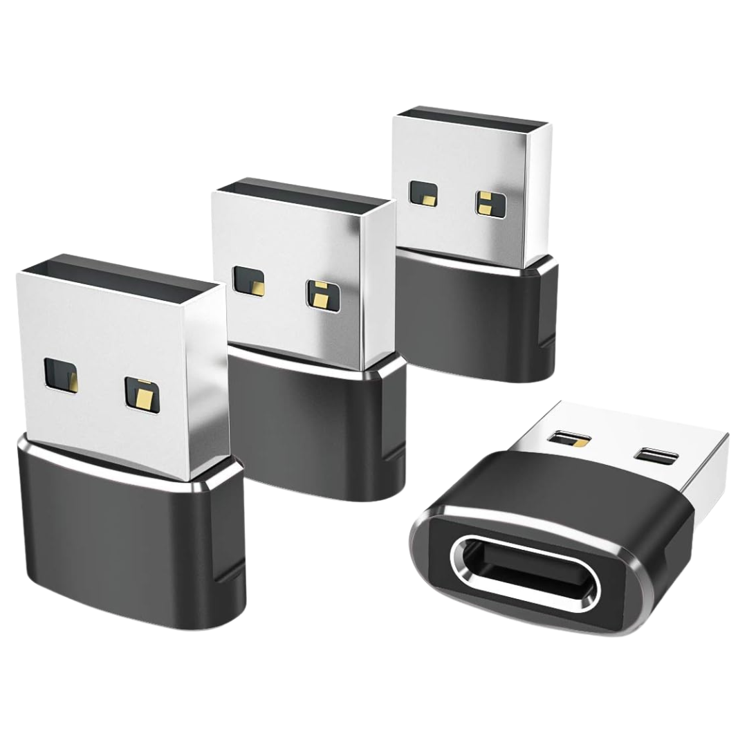 4-Pack Elebase USB-C Female To USB-A Male Converter Adapters