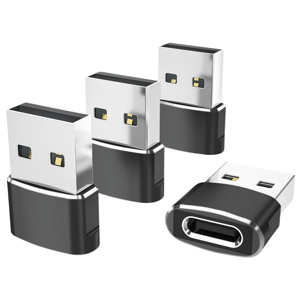 4-Pack Elebase USB-C Female To USB-A Male Converter Adapters