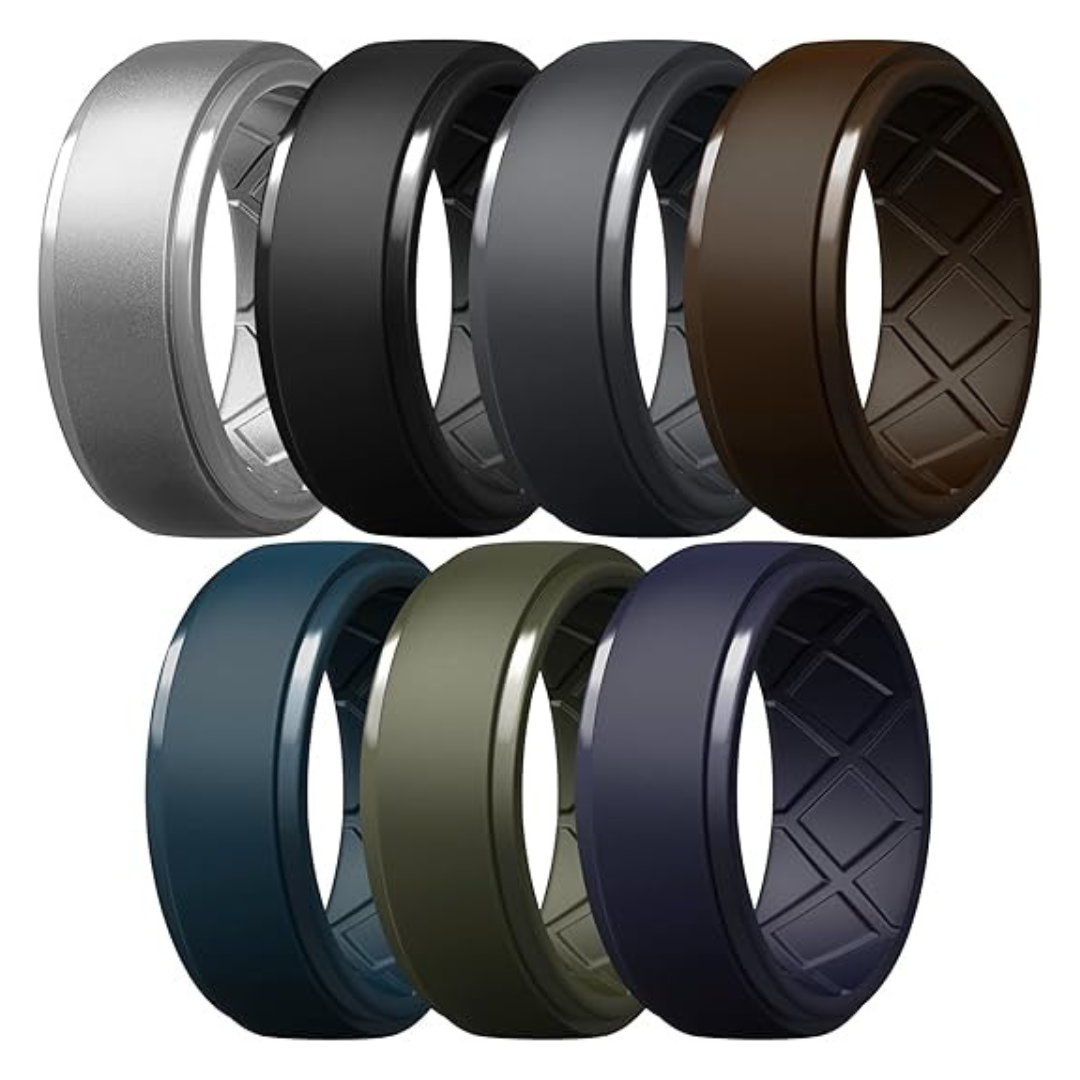 7-Pack Men's Silicone Rings