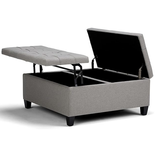 Linen 36" Lift Top Storage Ottoman