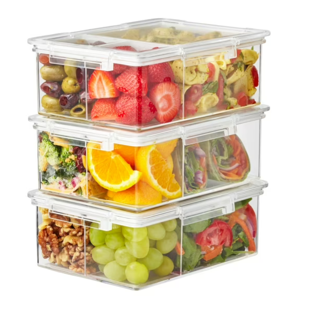 Set Of 3 The Home Edit Bento Box Clear Food Storage Container