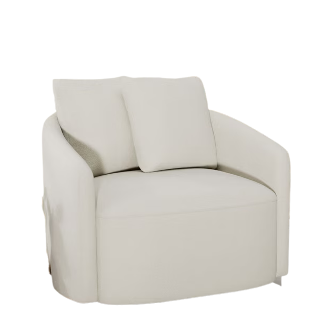 Beautiful Drew Kid's Accent Swivel Chair (Cream)