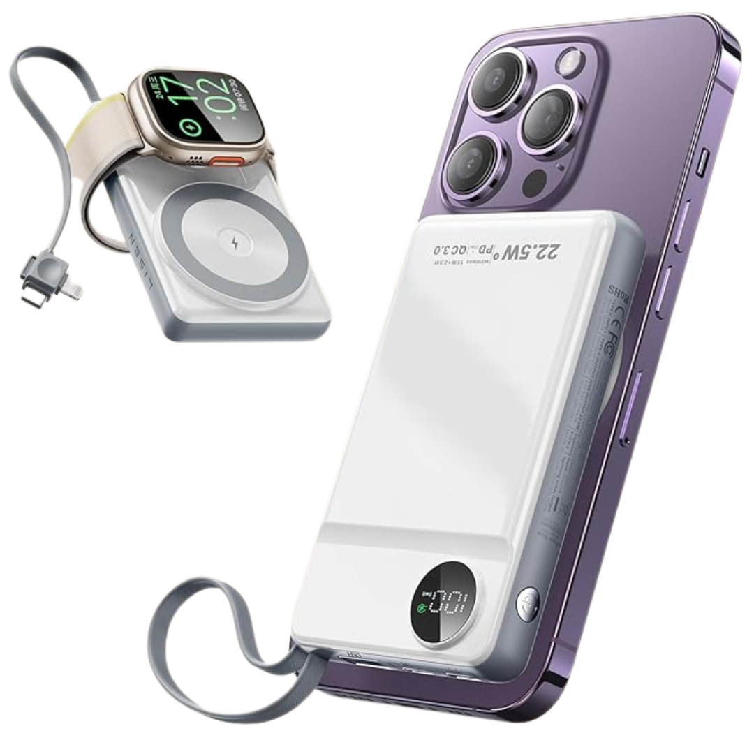 Lisen 10000mAh Magsafe Magnetic Power Bank w/22.5W Built-in Cable