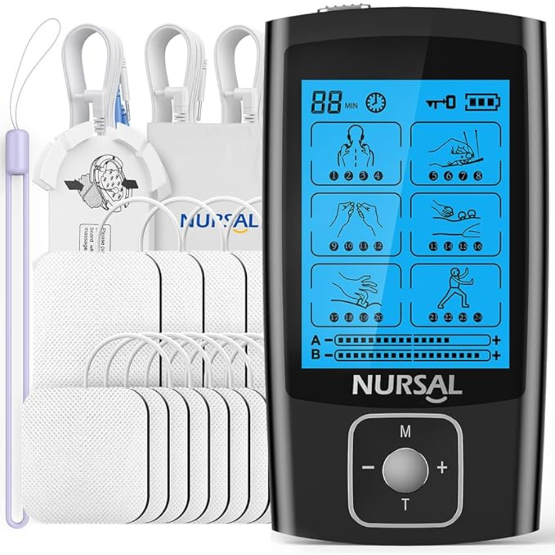 Nursal Muscle Stimulator TENS Unit w/12-Piece Replacement Pads