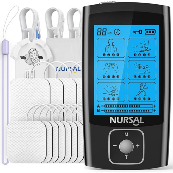 Nursal Muscle Stimulator TENS Unit w/12-Piece Replacement Pads