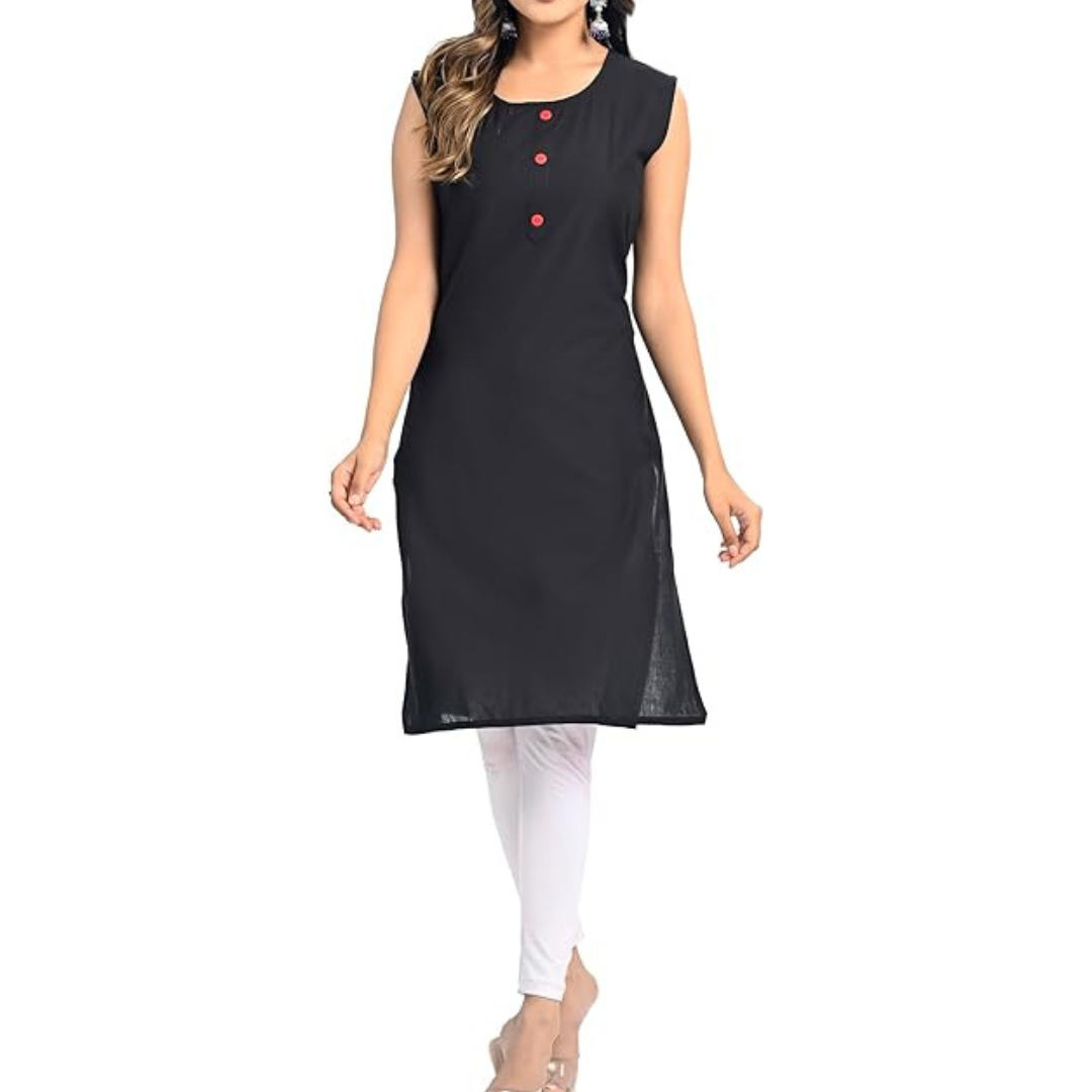 Meyali Cotton Indian Style Plain Women's Kurti (Various)