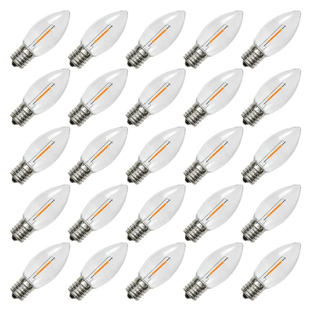 25-Pack C9 LED Replacement Light Bulb