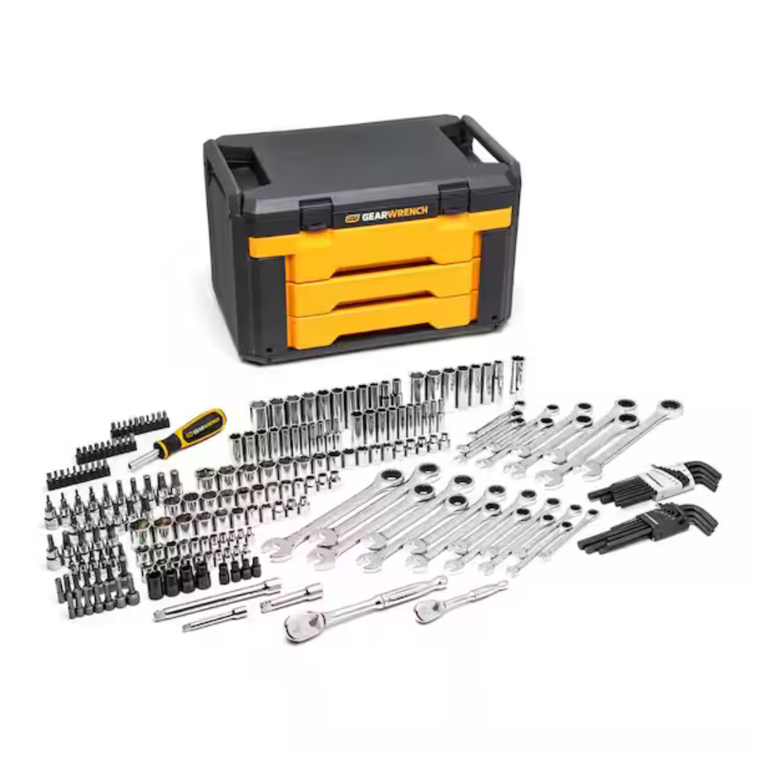 232-Piece Gearwrench Mechanics Tool Set In 3 Drawer Storage Box