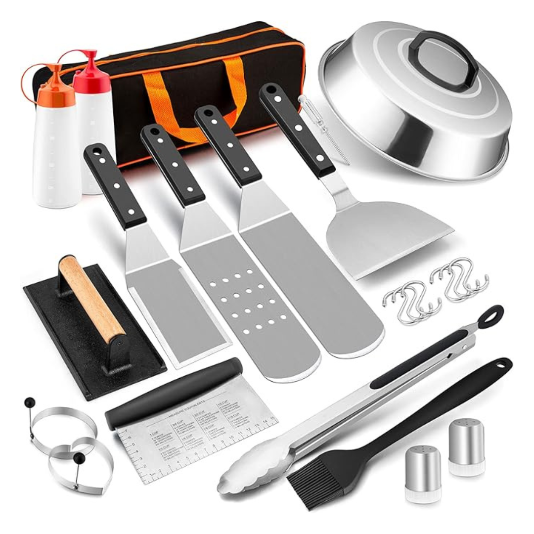 16-Piece Professional Stainless Steel Griddle Accessories Kit