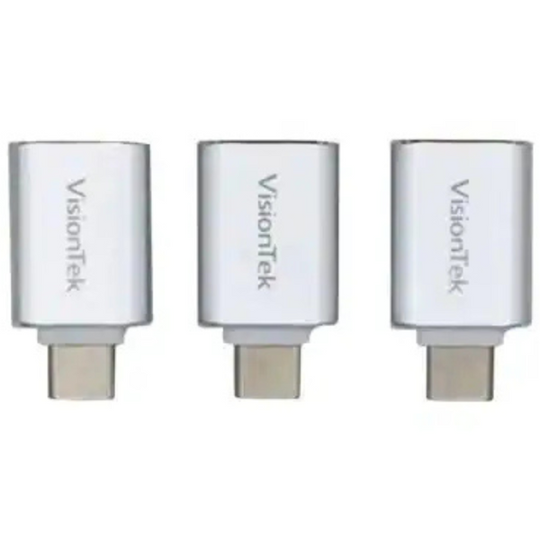3-Pack VisionTek USB C To USB A Adapter (M/F)