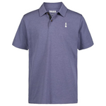 Bass Outdoor Boys Short Sleeve Solid Polo (Blue Indigo Heather)