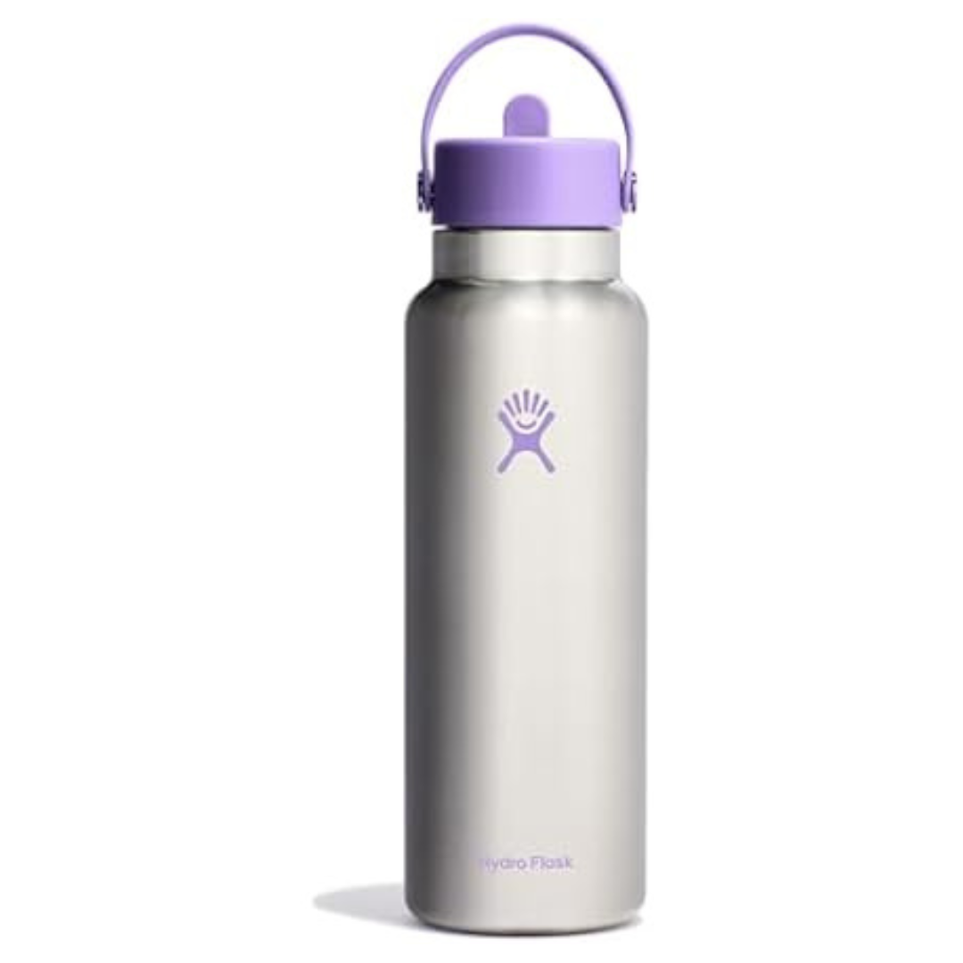 40-Oz Hydro Flask Stainless Steel Water Bottle W/ Wide-Mouth Flex Straw Cap