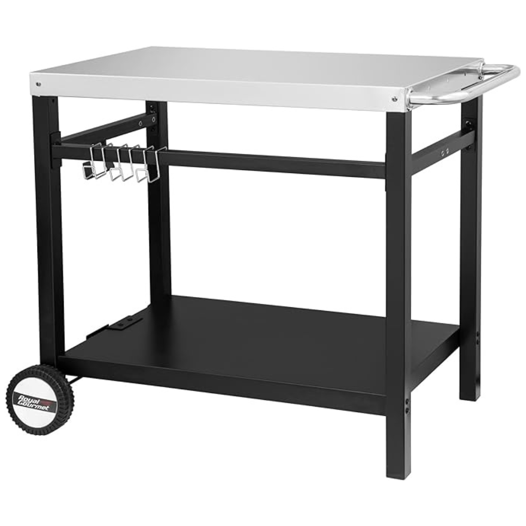 Royal Gourmet Dining Cart Table with Double-Shelf