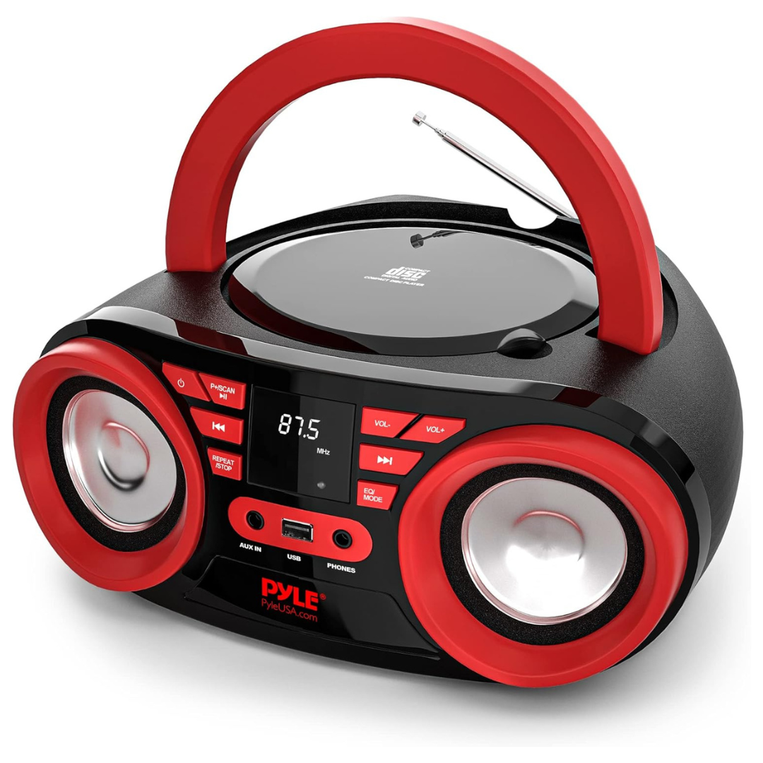 Pyle Portable CD Player Bluetooth Boombox Speaker