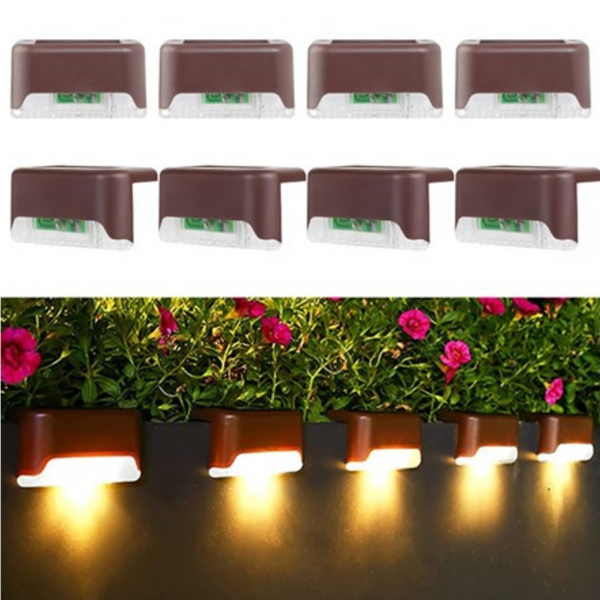 8-Pack Solar LED Deck & Step Lights (3 Colors)