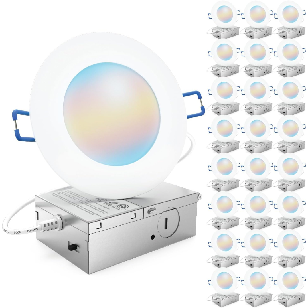 8-Pack Sunco 6" Ultra Thin LED Recessed Ceiling Lights