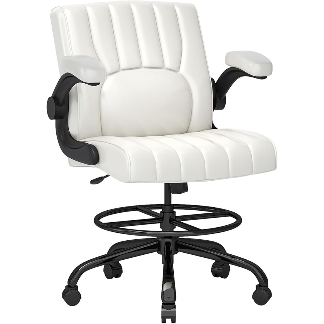 FLEXISPOT Office Drafting Chair with Adjustable Ring Footrest